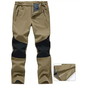 Men's Snow Pants Waterproof Fleece Lined Softshell Hiking Outdoor Zippers Bottom Leg Trousers