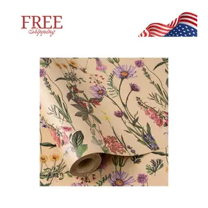 Wildflower Floral Wrapping Paper Roll for Women, 17 Inches x 16. 4 Feet