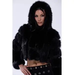 JOLENE FAUX FUR COAT IN BLACK