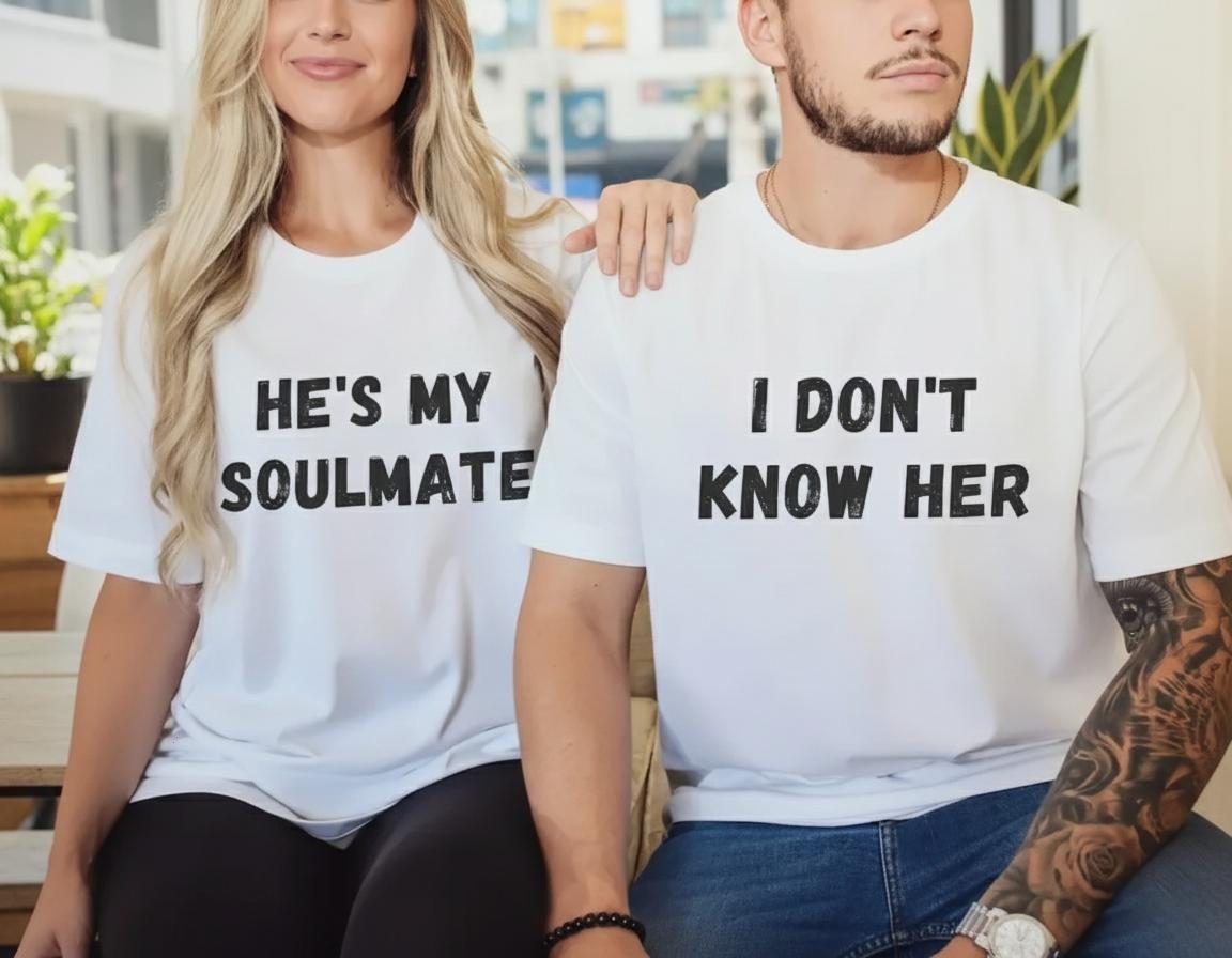 Matching Couples Shirts, Funny His and Hers T-shirts, Soulmate Shirt, Couples Gift, Mismatched Tee, Funny Shirt Saying, His and hers shirt, Matching couples tee, Funny couples shirt