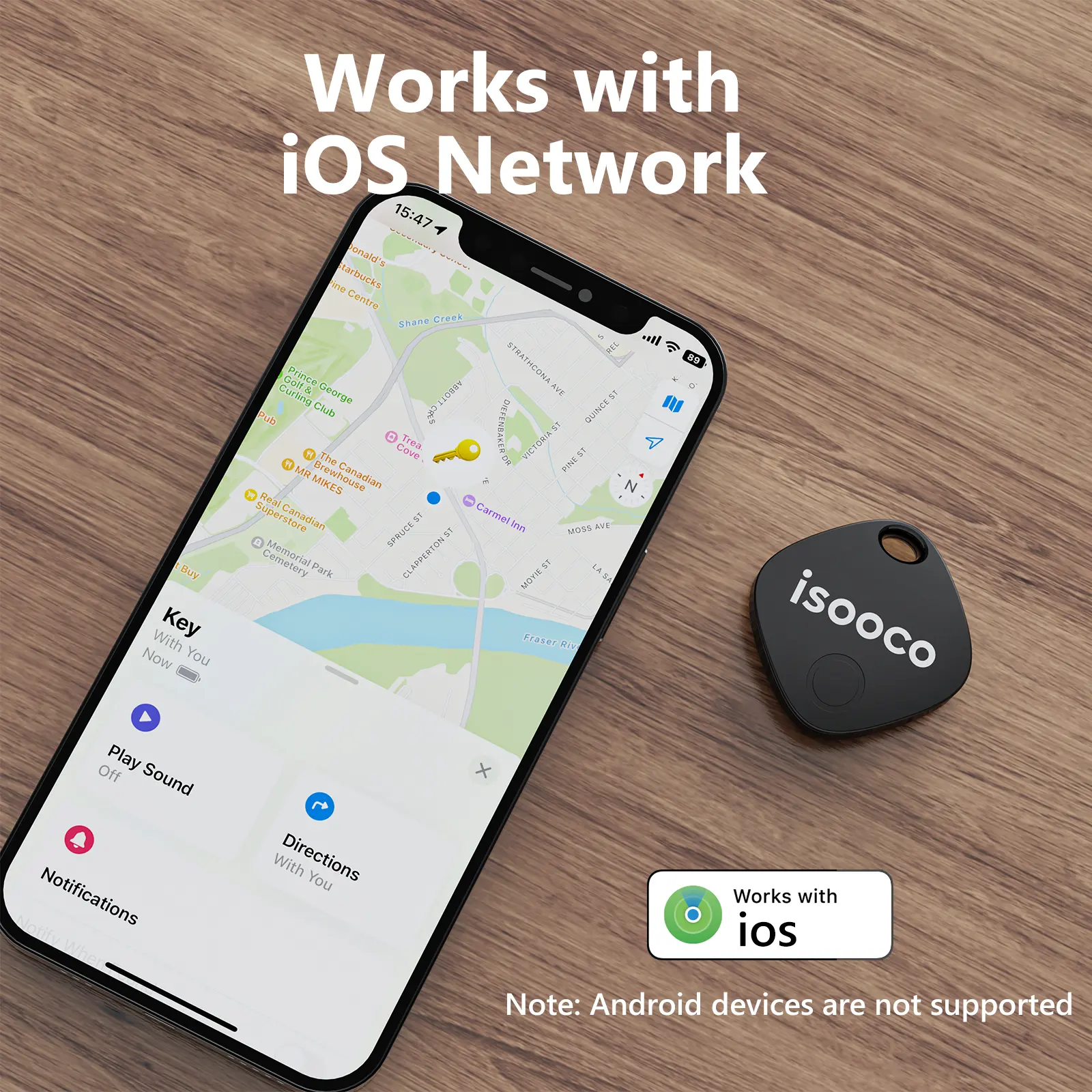 [MFI Certified] ISOOCO IS2401 Apple Air Tag IOS Compatiable Replaceable Battery CR2032 Item Finder IP67 Protection GPS Tracker Pets Locator Christmas Eve Presents for iPhone 16 Plus Key Finder