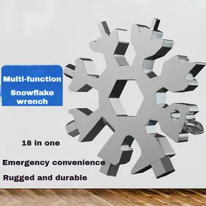 Multifunctional Snowflake Wrench Keychain Portable Hexagon High Carbon Steel Octagonal Mini Wrench Tool Universal Portable
