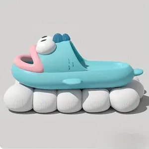 A Pair of Cute Fish Slippers, Unisex Indoor/Outdoor Couple Shoes, Non-Slip, Soft and Comfortable, EVA Material, No Pattern, All-Season Portable Slippers