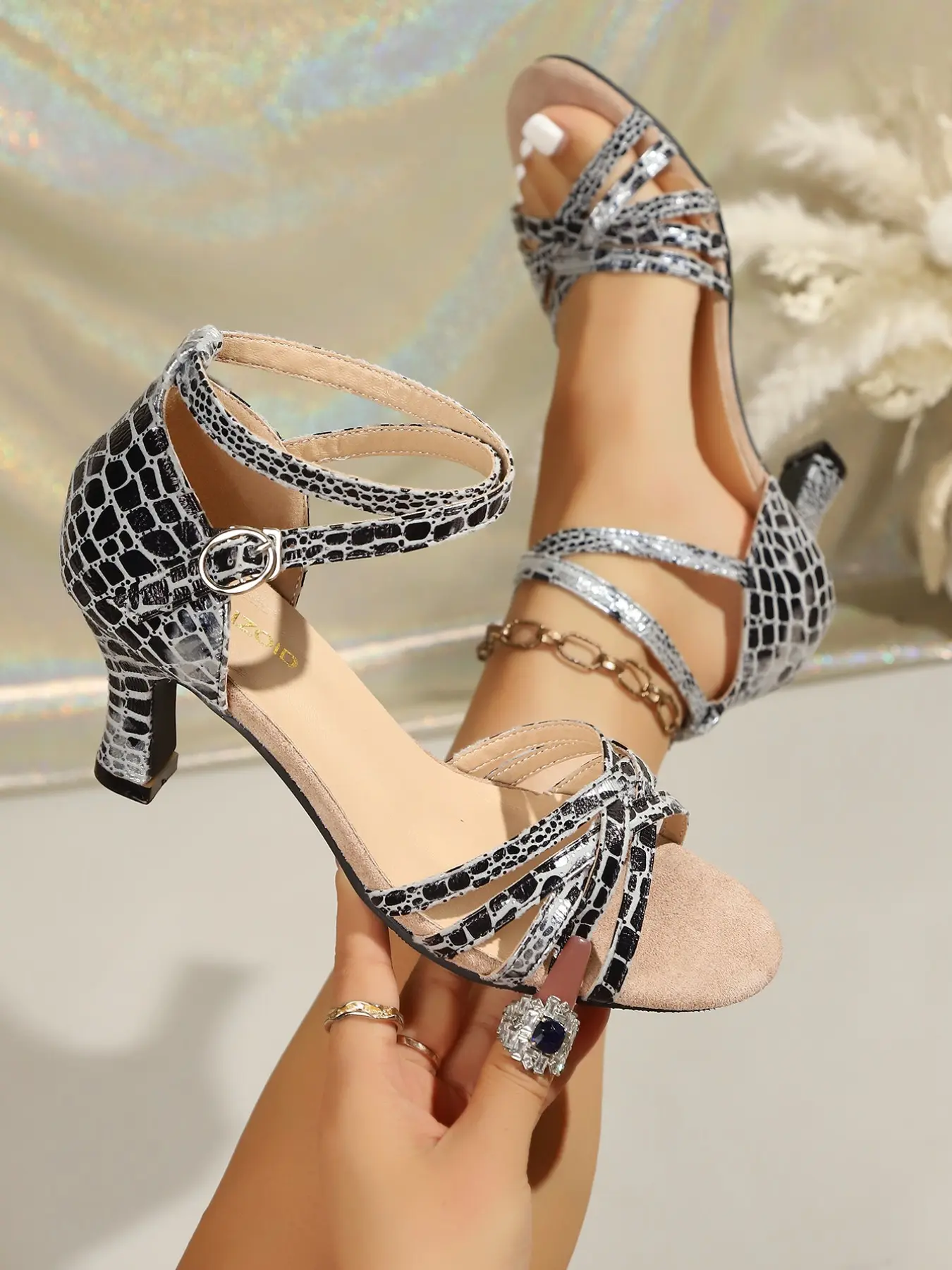 Women's Dance Sandals, Rubber Sole, Ideal for Indoor and Outdoor Dancing, Perfect for Latin, Tango, Waltz, Samba, Event Participation