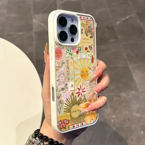 Chic Magnetic Case for iPhone11/12/13/14/15/16/promax Sunflower Collage MagSafe Ready, Anti-Slip, Ultra Thin | Aesthetic Touch for Daily Use