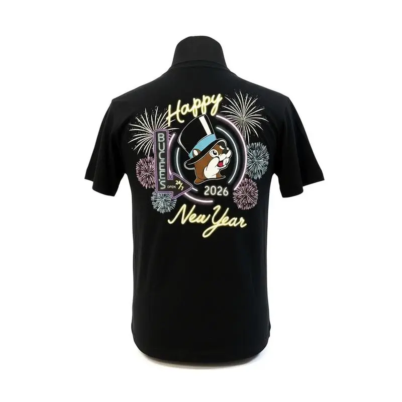 Youth & Adult Buc-ee's 2026 Happy New Year Glow-In-The-Dark Unisex T-Shirt, Holiday Party Tee, Youth Clothing, Adult Clothing