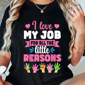 100% Cotton Cute Daycare Provider Childcare Women T-Shirt