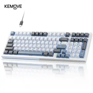 KEMOVE K98SE Mechanical Gaming Keyboard, 98 Keys LED Backlit Programmable, 96% Wired Computer Keyboard with Double Sound Dampening Foam, Pre-lubed Red Switch