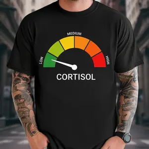 Low Cortisol Level 100% Cotton Gauge Tee | Hormone Meter T-Shirt