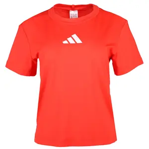 adidas Womens Adaptive Workout Crew Neck Short Sleeve Athletic Training Casual Tops Casual - Red