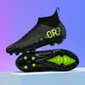 Professional men's football shoes new AG spike boots non-slip adult breathable high-top soccer cleats lovers outdoor lawn light football boots competitions training shoes classic black sports soccer shoes Soccer Footwear
