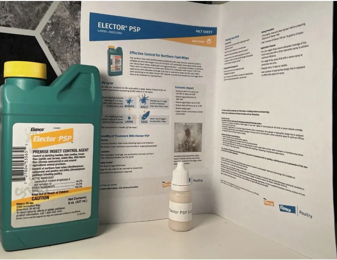 Elector PSP 9ml Premise Spray for Fly Beetle Control in Poultry - Effective Pest Management Solution for House Flies & Northern Fowl Mites