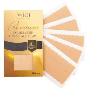 WIGI 180-Piece Premium Double-Sided Tape for Hair Extensions & Wigs – Transparent, Heatless Replacement Tape Tabs for Hair Care (4 x 0.8 cm)