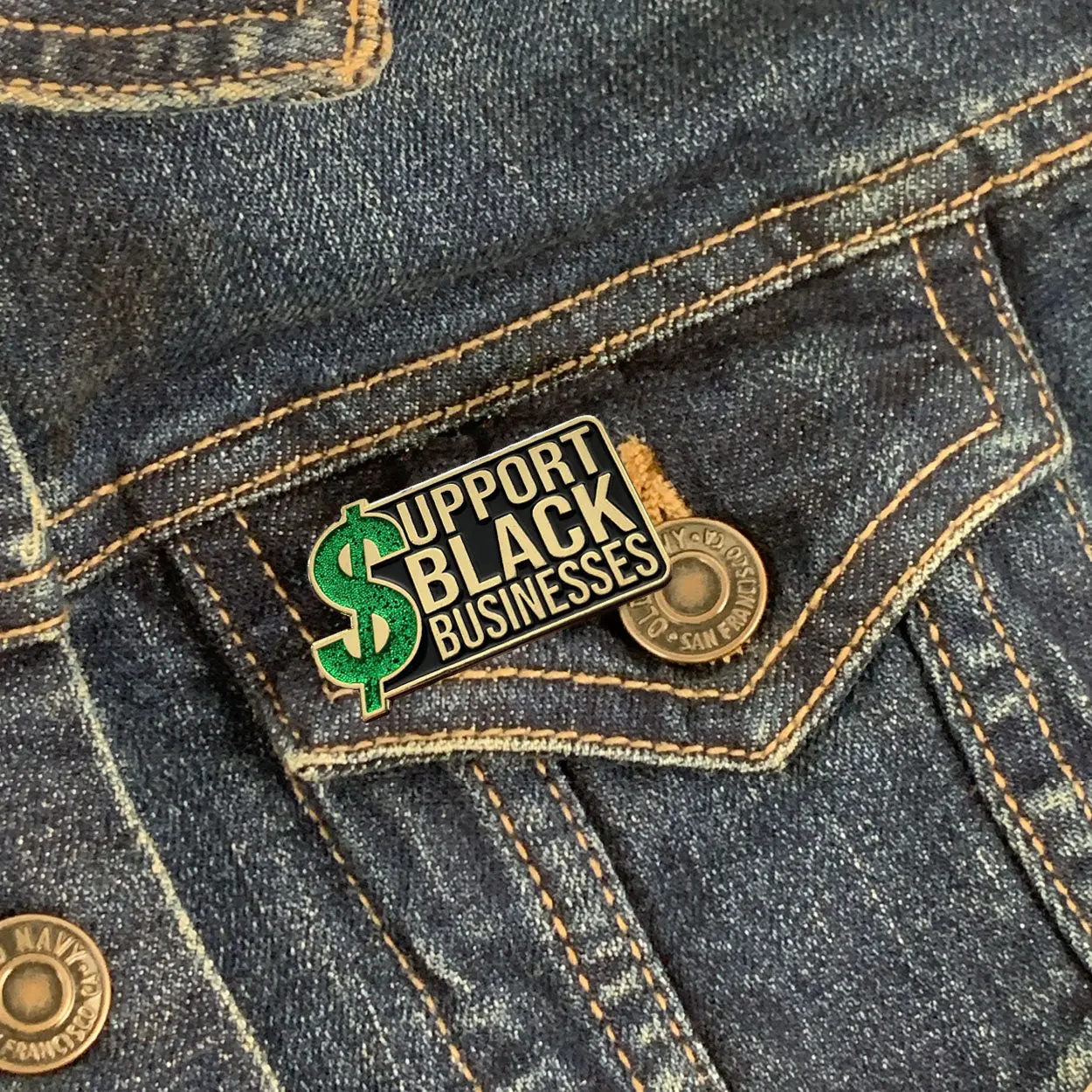 Support Black Businesses 1.5" Soft Enamel Pin