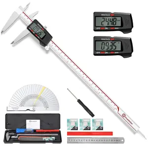 Jeweler tools Caliper 12 Inch, Caliper Measuring Tool with Large LCD Screen, Inch/MM, 4 Measuring Ways, Auto-Off LCD Micrometer Vernier Caliper for Printing Jewelers Woodworkers