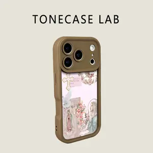 TONECASE LAB Virgin Mary Prayer Soft Phone Case with Cross Dove Design Fits iPhone 17 Pro Max 16 Plus 15 14 13 12 11 XS Max XR Samsung Galaxy S25 Ultra S24 Plus S23 Shockproof Casing Meaningful Gift