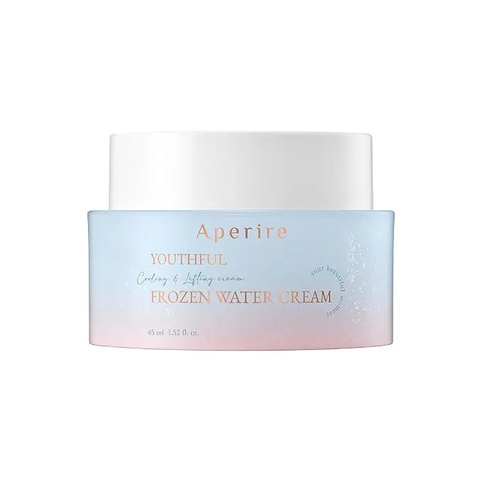 Aperire Youthful Frozen Water Cream - Hydrating, Soothing Moisturizer with Hyaluronic Acid Complex, Lightweight Gel Cream for All Skin Types Including Sensitive, 1.52 fl oz (Boosts Moisture)