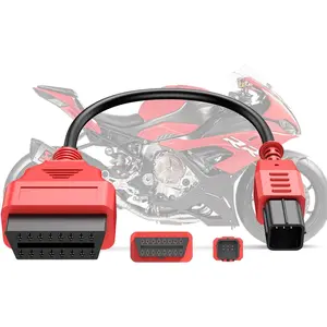 6 Pin Obd2 Adapter Cable for Kawasaki Yamaha Suzuki Honda Yamaha Milan Piaggio Guzzi Motorcycle, Euro 5 6 Pin OBD1 to 16 Pin OBD2 Cable Connector, Fits CAN Bus and K-Line,Work with Code Reader