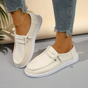 Ladies' Lightweight Slip-On Athletic Shoes - Features A Non-Slip EVA Sole And A Breathable Fabric Upper, Providing All-Day Comfort, Stable Support, And A Casual Daily Design That's Suitable For All Seasons.