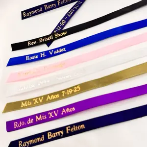 Personalized Quinceañera & Baptism Ribbons - Customized Event Decorations  for Special Celebrations Not folded ribbons