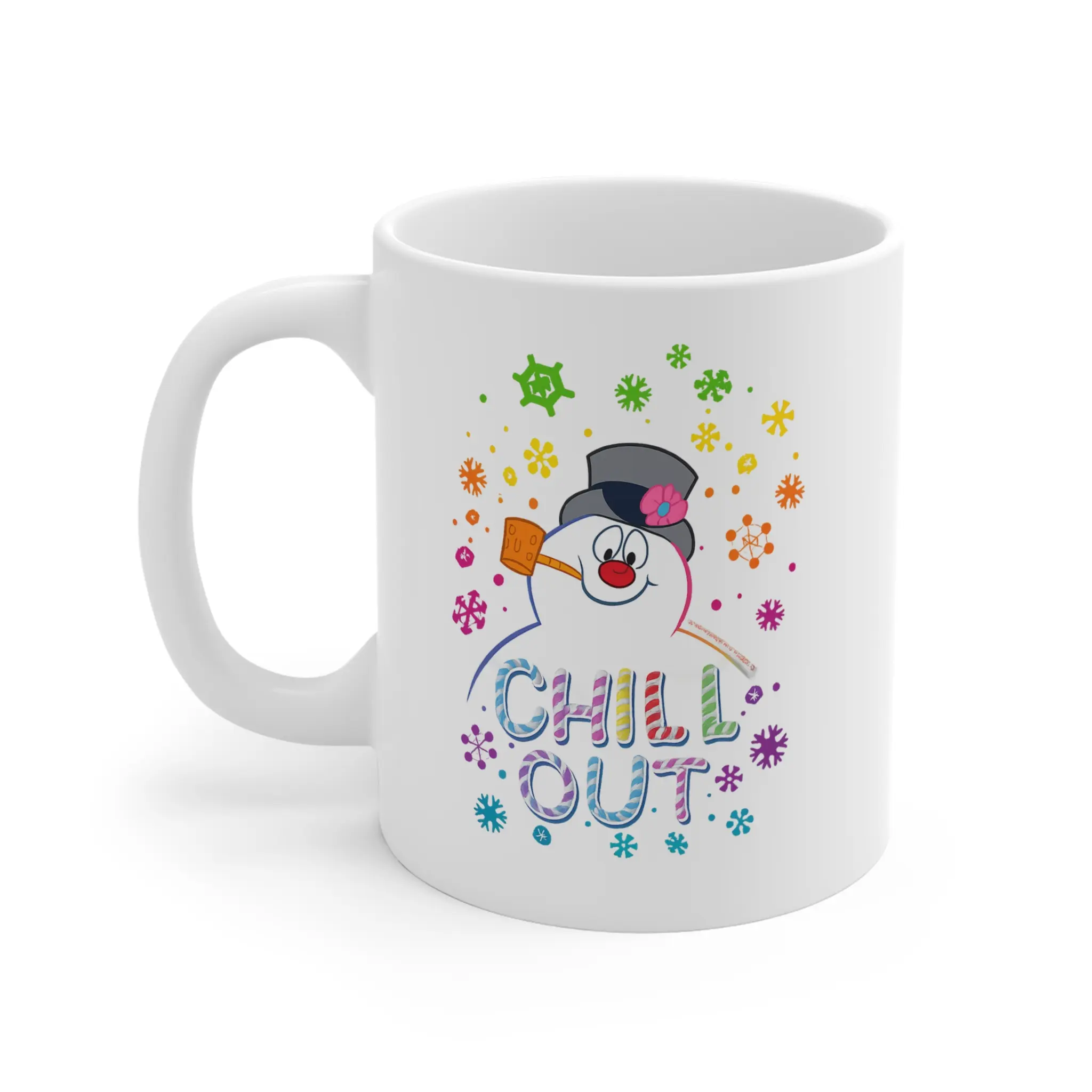 "Chill Out " Funny Snowman Mug, Cozy Winter Mug, Holiday Gift Idea, Fun Coffee Cup, Snowman Coffee Mug, Christmas Decorations