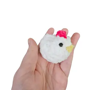 Crochet Amigurumi Pocket Chicken Plush Toy Handmade Soft & Cozy Handcrafted in the USA Perfect Gift or Personal Use