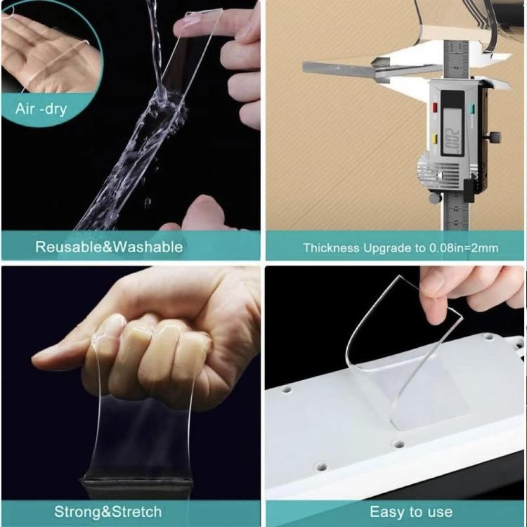 Double Sided Tape Heavy Duty(9.85FT), Nano Double Sided Adhesive Tape, Hanging Adhesive Strips Clear Mounting Tape Picture ,High-strength adhesive tape suitable for daily use in offices, home kitchens, and dormitories.