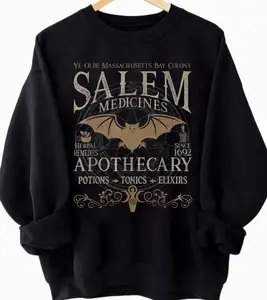 Salem Apothecary Halloween Sweatshirt, Retro Halloween Shirt, Salem Witches Sweater, Halloween Spooky Season Shirt
