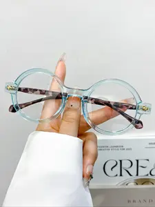 New Fashion Retro Round Flat Mirror Glasses, High Quality Stylish Trendy Unisex Streetwear Eyewear, Daily Wear Decorative Sunglasses, Round Frame Eyeglasses, Casual Stylish Glasses