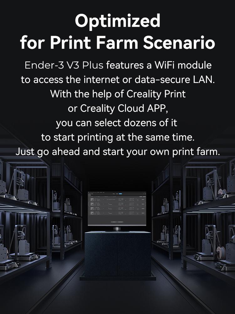 Creality Ender-3 V3 Plus 3D Printer - Dual Motors, CoreXZ Tech, Clog-Free Extruder, and Quick-Swap Nozzle Wifi