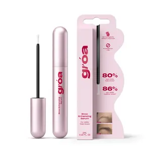 groa Brow Enhancing Serum - Prostaglandin-Free Peptide-Powered Formula for Fuller & Healthier Brows with Green Tea & Hyaluronic Acid - 3ML