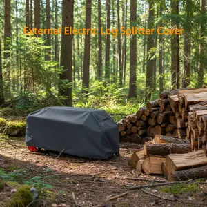 Log Splitter Cover 55"x16"x19" , Heavy-Duty Waterproof Oxford Fabric, Fits 15–45 Ton Gas or Electric Log Splitters, All-Weather Wind & Rain Protection Storage Cover, Easy to Clean, Black