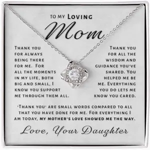 Gift for Mom From Daughter - Thank You For All Love Knot Necklace 6R2