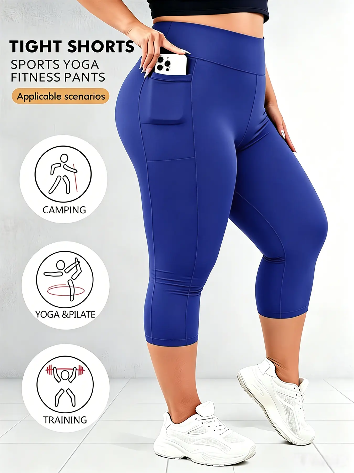 Women‘s Capri Pants -High Waisted Colored Cropped Pants, Tummy Control Supportive Fit, Ultra Soft Non-See-Through For Dance, Beach, Home Minimalist