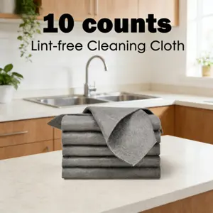 10 Piece Magic Cleaning Cloths Set Reusable Thickened Lint Free Wipes Microfiber For Window Glass Car Windshield And Multi Surface Cleaning