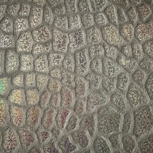 Giraffe Embossed Hologram Velvet Poly Stretch Fabric | Spandex palace