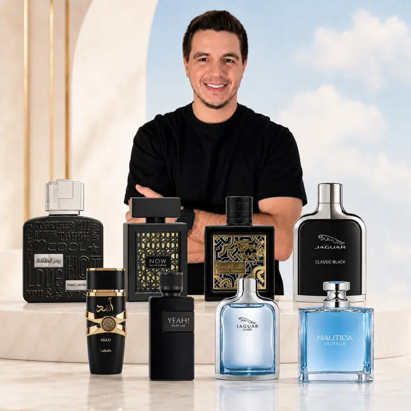 Lattafa Mega Bundle EDP Sprays (100 ML Each) - Ramz Silver, Rave Men, Qaed Men, Yeah, Asad, Nautica, Jaguar Black and Blue