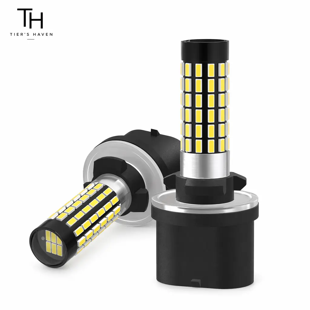 Tier's Haven 880 LED Fog Light Bulbs (2 Bulb Pack) - High Lumen 1500Lm 3014 SMD Chips with Lens, AC 9-36V Plug & Play Car Light Upgrade, >40,000 Hours Lifespan, Brightening for 880/890/885 DRL Vehicle Accessories