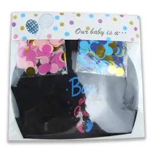 36 Inch Black Gender Reveal Balloons Gender Reveal Balloon Pink Confetti Supplies Boy or Girl Gender Reveal Party Decorations