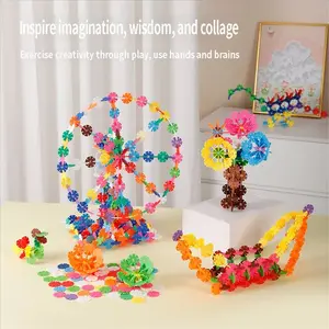 3D Snowflake Building Blocks Set, 100 Pieces Interactive DIY Puzzle Toy, Creative Game and Gift Idea, Educational Toys for Kids, Stem Building Blocks