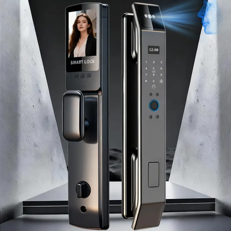 3D Face Recognition Fingerprint Password Smart Door Lock Smart Security Lock with Remote Unlocking Wishome APP  Smart Lock Electronic door lock Biometric Smart Lock Smart Locks For Front Door Door Safety Lock High Security Locks