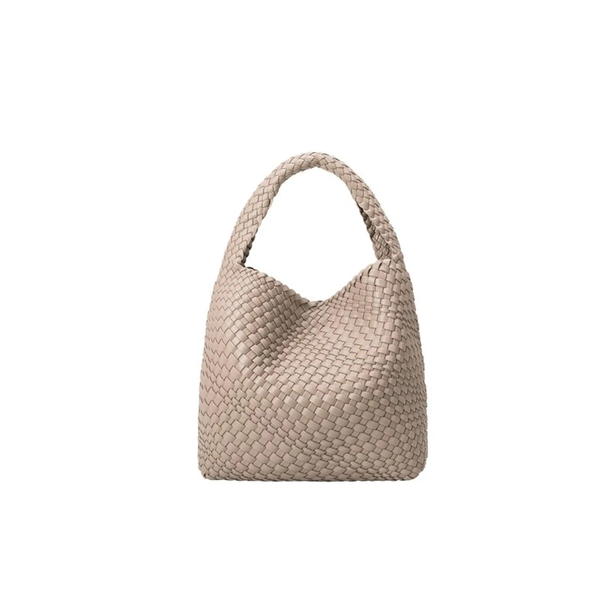 Taupe Woven Shoulder Bag