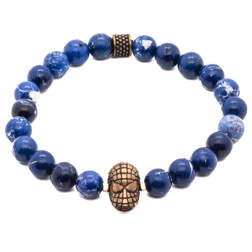 Spider Men Blue Beaded Bracelet