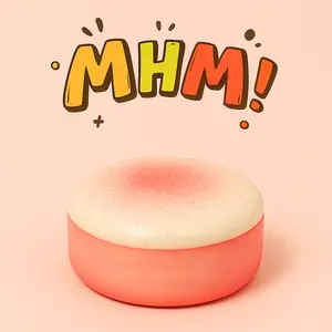 MHM Squishy White Peach Oolong Cake Children's Day Gift Slow Rebound Stress Reducing Toys