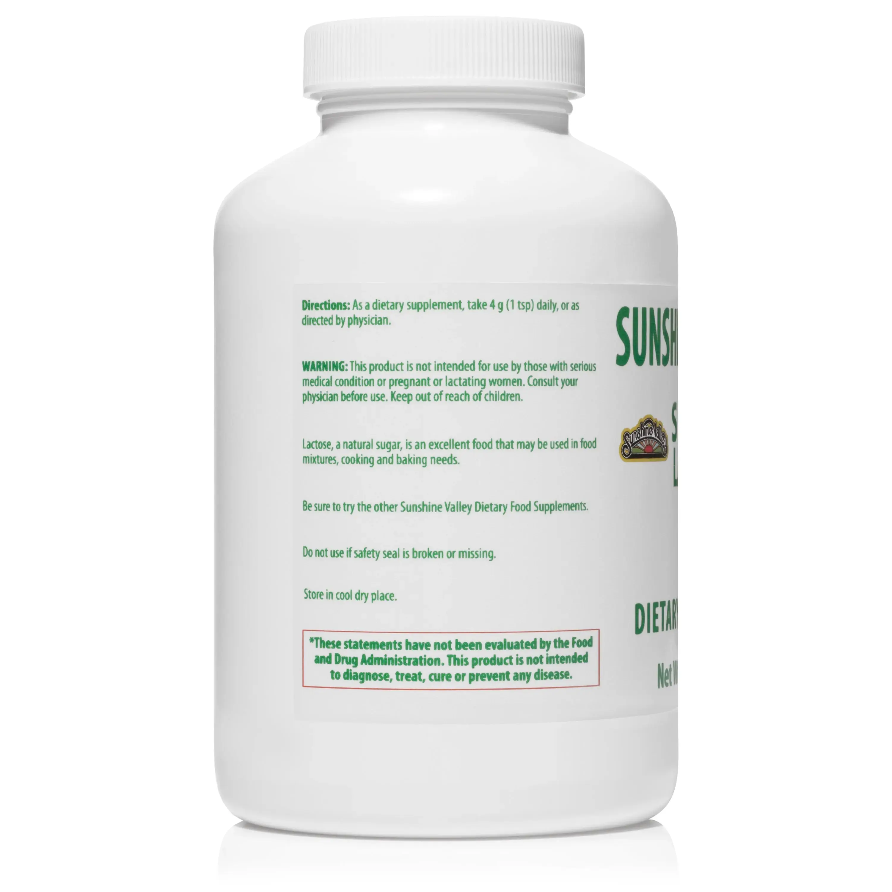 Sunshine Valley® Super Lactose DRY Dietary Supplement Powder Eight