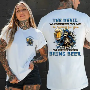 Personalized Year 1981-1996 The Devil I'm Coming For You Millennial T-Shirt, I Whisper Back Bring Beer Millennial Shirt, Generation Y Shirt, Full Colors, Full Sizes, For Men, For Women