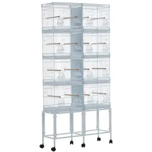 Garvee Upgraded Extra Large Parrot Bird Cage with Playstand – Wrought Iron, Spacious and Durable – Removable Tray, Rolling Stand, Perches & Ladders – Indoor/Outdoor Aviary for Parakeets, Cockatiels, Conures, Macaws, Budgies, Lovebirds