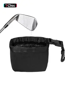 Golf Club and Golf Ball Cleaner Bag, Portable Pocket Golf Ball Washer with Waterproof Microfiber Liner, Golf Ball Cleaning Holder Pouch with Carabiner Clip - Best Golf Accessories Gift