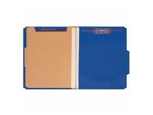 Smead 14200 Colored Top Tab Classification Folders w/SafeSHIELD Fasteners - 2" Expansinon - 2 Dividers - 6 Fasteners - Letter - Dark Blue - 10/Box