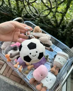 Jellycat Amuseables Sports Football Bag Charm Keychains– Stuffed Animal Keyrings, Cute Animals